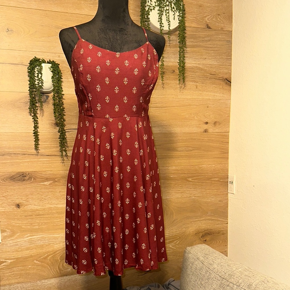 Old Navy Red Spaghetti Strap Midi Dress